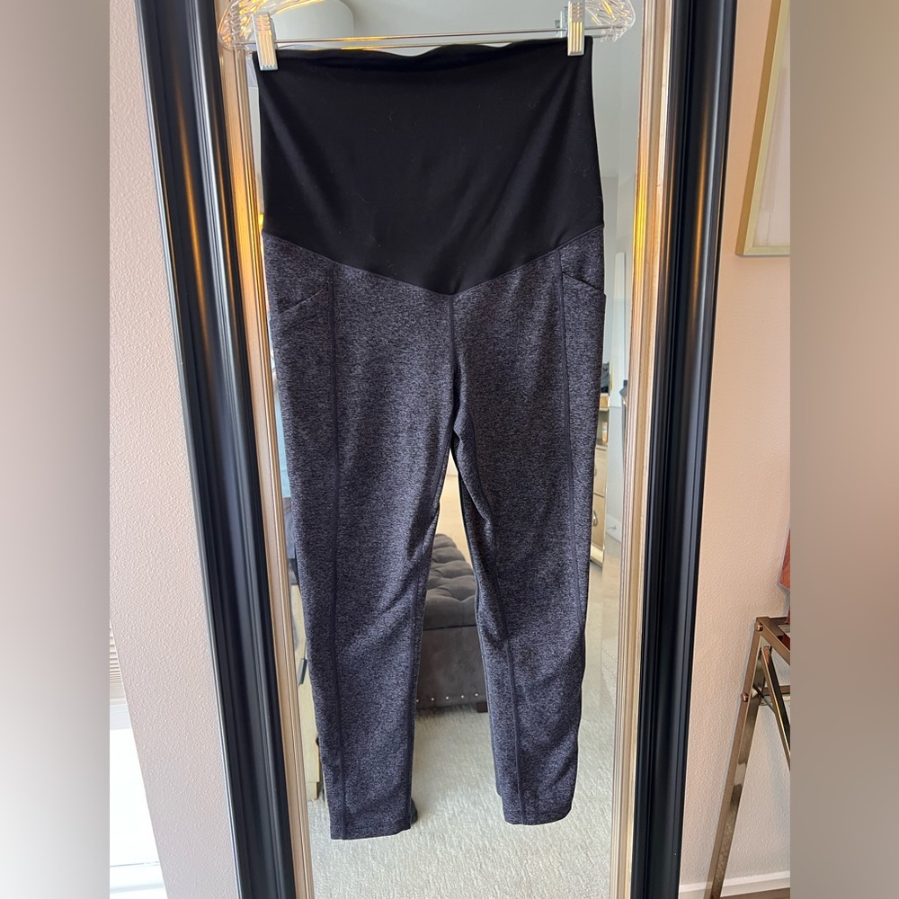 Zella Maternity Yoga pants color: Navy | size: small - with side pockets